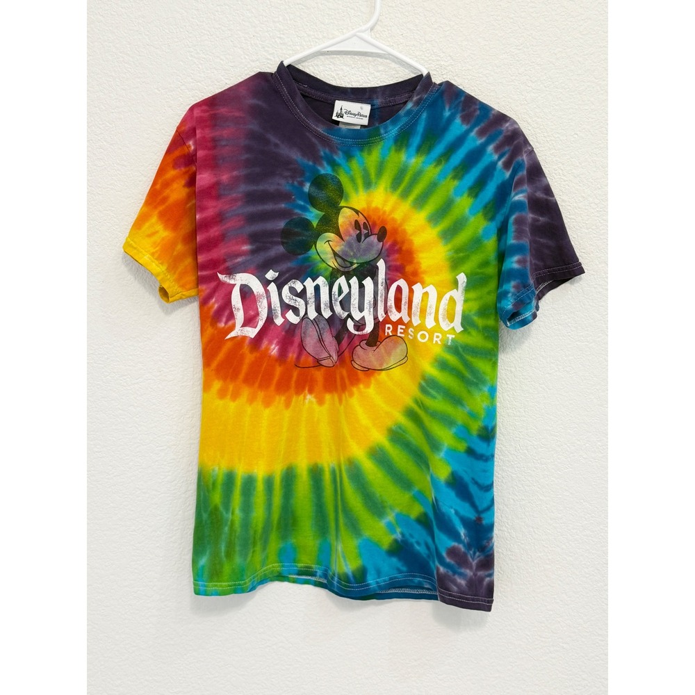 Disney Parks Disneyland Resort Mickey Mouse Tie Dye Rainbow Shirt Womens Medium